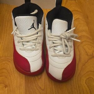 Kids Red and White  Jordan Sneakers